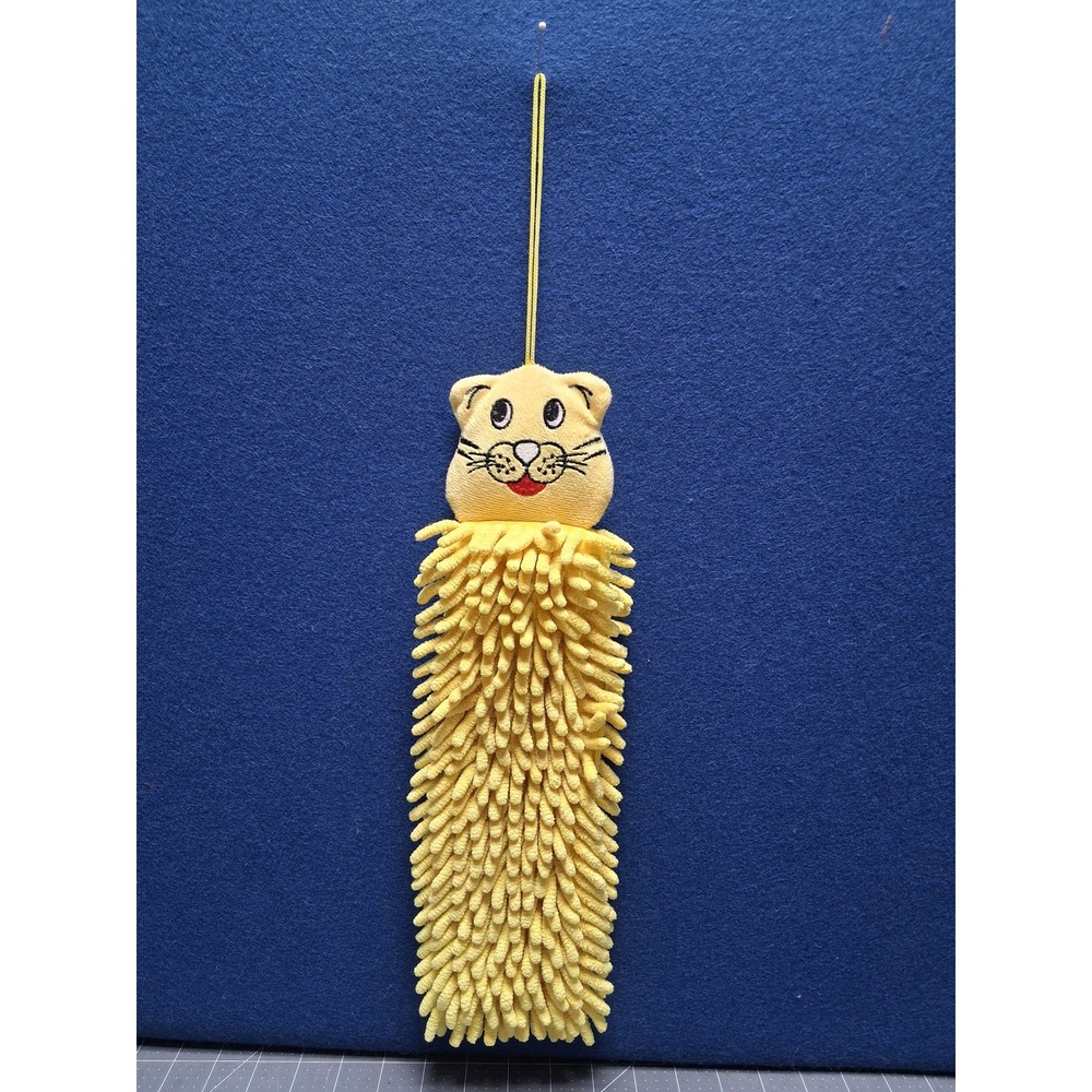 Norwex Pet To Dry Kitten Hand Towel Yellow BacLock Microfiber Hanging Kids Towel